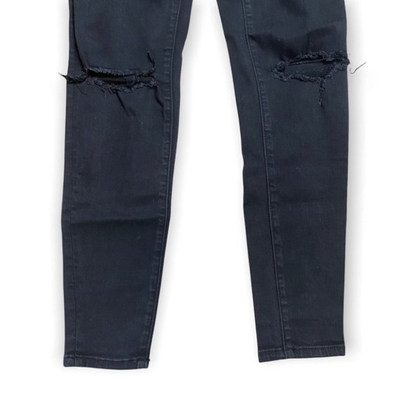 American Eagle Black Next Level Stretch Distressed Skinny Jeans - Picture 5 of 10